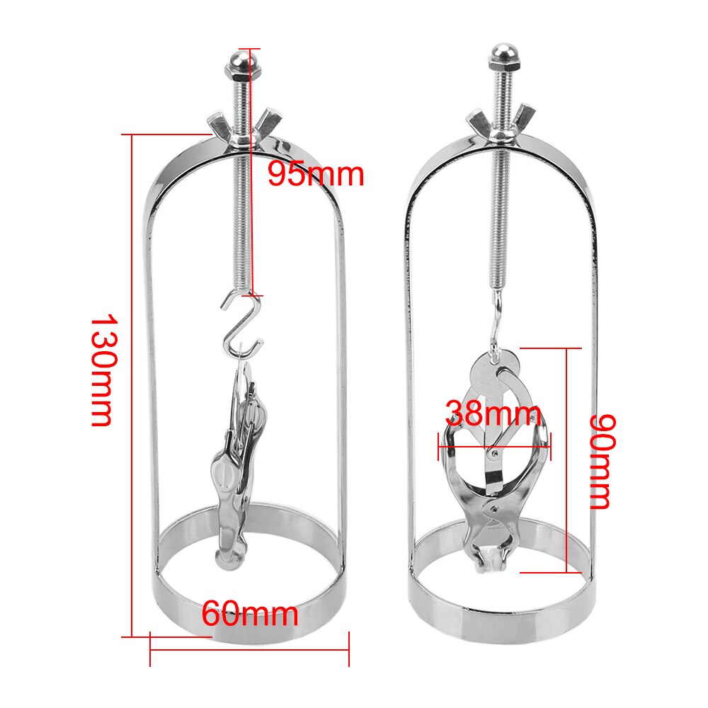 Torture Play Clamps Adjustable 1 Pair Breast massage Retention Device Metal Nipple Clips Nipple Stimulator Bondage - sextoysok