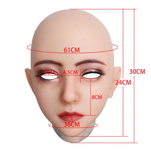Crossdressing Transgender Soft Silicone Head Mask Face for Crossdresser Transvestite Halloween Cosplay Male to Female - sextoysok
