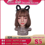 Realistic Silicone Full Head Masks Face Female Masquerade Halloween Cosplay Drag Queen Crossdresser Cover Facial Scars - sextoysok