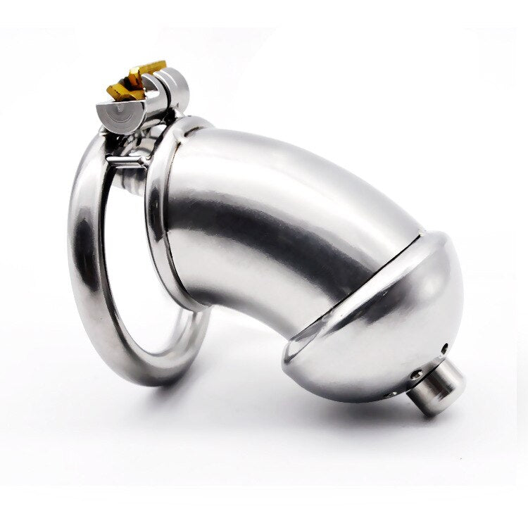 stainless steel Male Chastity Device Anti off version short paragraph with male chastity lock silicone catheter sex toys bondag - sextoysok