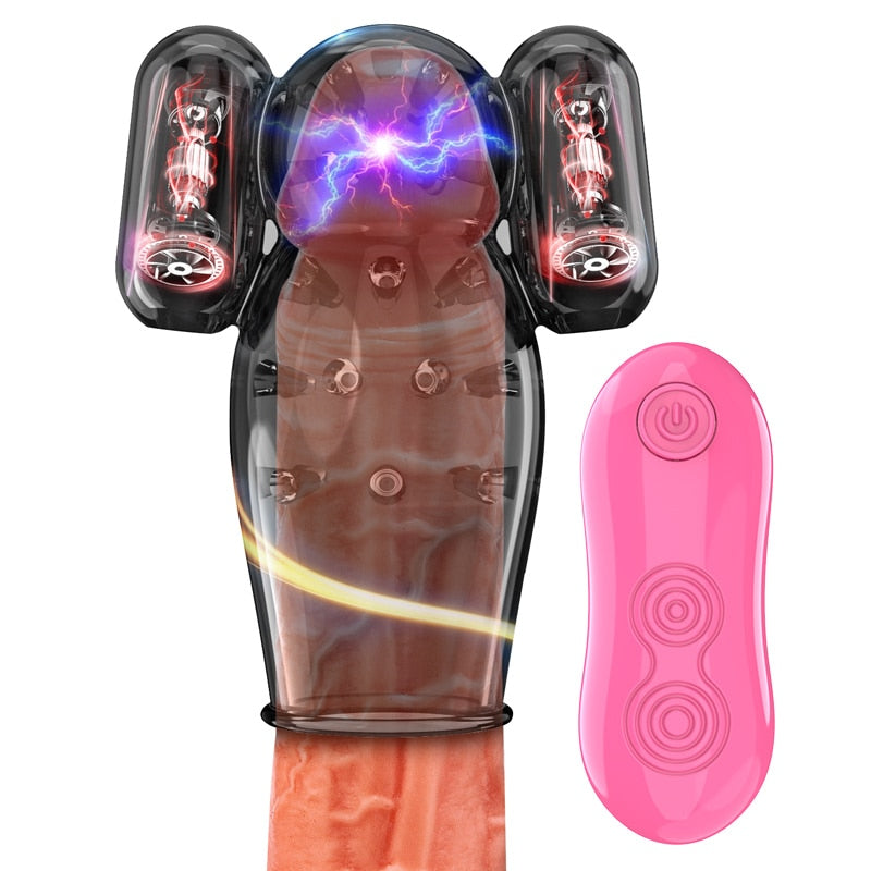 12 Speeds Penis Vibrator Penis Massager Trainer Glans Vibrator Men Sex Toys Enhancement Delay Lasting Erection Male Masturbation - sextoysok