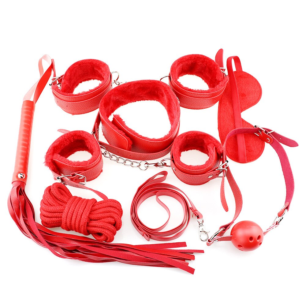 SM Sex Toys Adult Product 7 pcs / set Sex Games Props SM Bondage Restraint for Women Nylon Handcuffs Five Different Colors - sextoysok