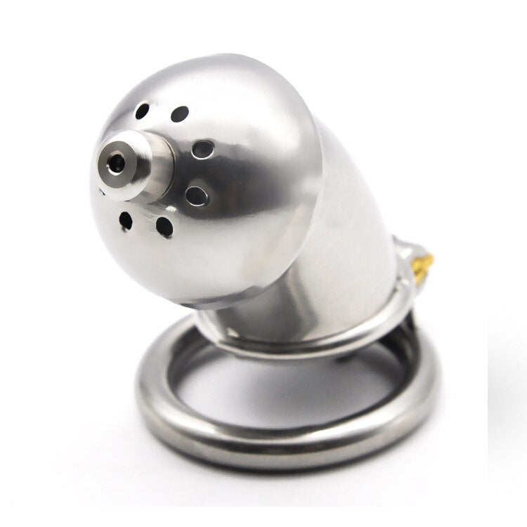 stainless steel Male Chastity Device Anti off version short paragraph with male chastity lock silicone catheter sex toys bondag - sextoysok