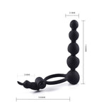 Silicone Cock Ring Wearing Anal Plug Butt Plug Prostate Massager Delay Ejaculation Sex Toys for Men Couples Male Masturbation (Black) - sextoysok