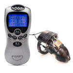 INS Factory Price Electro Shock Male Chastity Device Cock Cage With Adjustable Cuff Ring Adult Lock Belt Sex Toys for Men - sextoysok