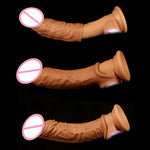 195mm Liquid Silicone Reusable Penis Sleeve Extender Male Cock Enlarge Condoms For Men Dildo Enhancer Delay Ejaculation With Box - sextoysok