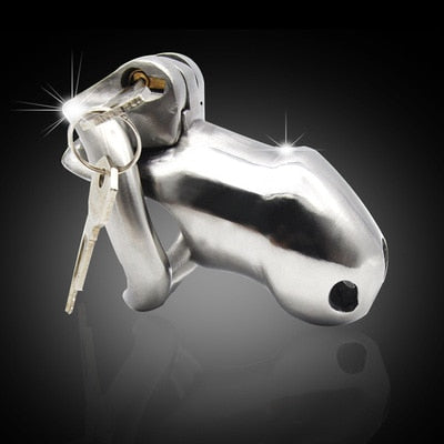 Male 316L stainless steel Luxury Honorable Short Cock Cage Male Chastity Magic Locker Device Sex Toy For Men A256 - sextoysok
