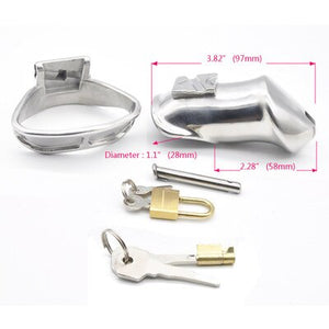 Free Shipping! New Design Male 316L Stainless Steel Luxury Chastity Device Standard Cage with 2 Magic Locks - sextoysok