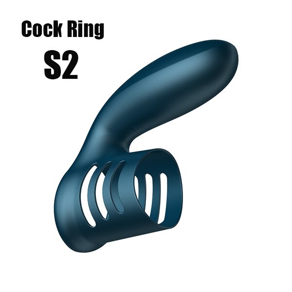FOX FOXSHOW S1 / S2 Extend Semen Lock Ring Electric Shock Cock Ring Dual Sharing Vibrator for Sex - sextoysok