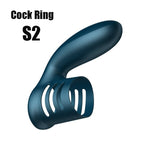 FOX FOXSHOW S1 / S2 Extend Semen Lock Ring Electric Shock Cock Ring Dual Sharing Vibrator for Sex - sextoysok