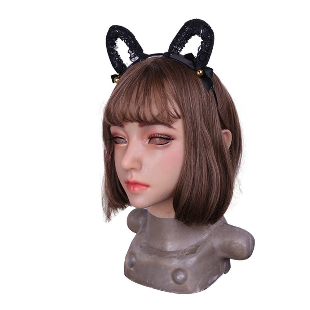 Realistic Silicone Full Head Masks Face Female Masquerade Halloween Cosplay Drag Queen Crossdresser Cover Facial Scars - sextoysok