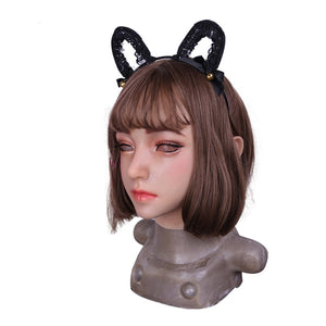 Realistic Silicone Full Head Masks Face Female Masquerade Halloween Cosplay Drag Queen Crossdresser Cover Facial Scars - sextoysok