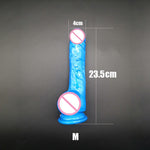M-050 New Arrival Highly Transparent 23.5CM 18.5CM Dildo With Suction Cup Fake Penis Sex Toy For Women - sextoysok