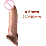 Reusable Penis Sleeve Extender Realistic Penis Condom Silicone Extension Sex Toy for Men Cock Enlarger Condom Sheath Delay - sextoysok