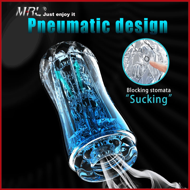 MRL Male Masturbator Cup Soft Pussy Sex Toys Transparent Vagina Adult Endurance Exercise Sex Products Vacuum Pocket Cup for Men - sextoysok