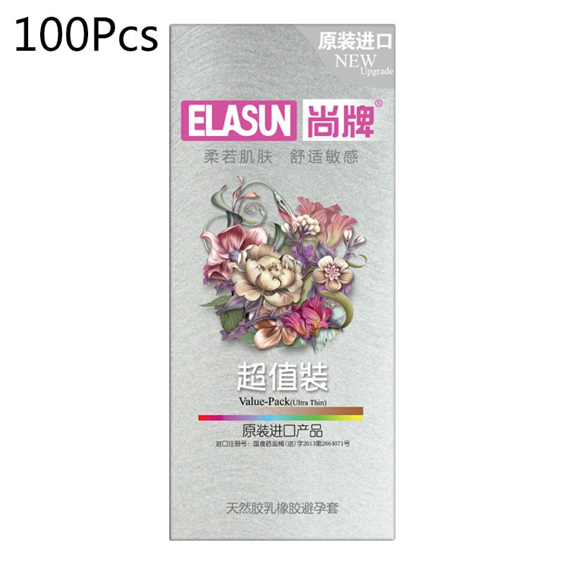 100PCS Natural Latex Smooth Lubricated Condom Ultra Thin Contraception Condoms for Men Sex Toy - sextoysok