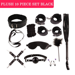Sex Toys for Couples Handcuffs Whip Nipples Clip Blindfold Mouth Gag Adult Sex Toys Kit Sm Bondage Toy Flirt Games for Couples - sextoysok