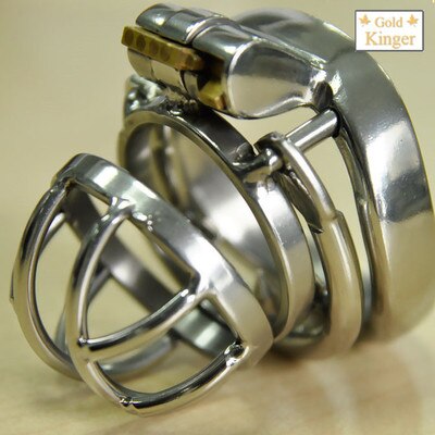 NEW Stainless Steel Super Small Male Chastity Cage with Anti-off ring BDSM Sex Toys For Men Chastity Device 35mm Short Cage - sextoysok