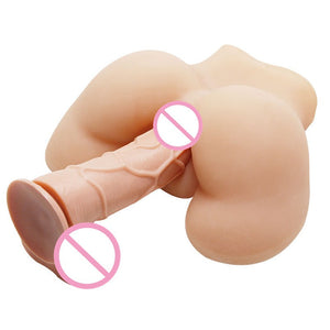Meselo Realistic Vagina&Big Buttocks Realistic Pussy Male Masturbator Elastic Material Silicone Sex Doll Erotic Sex Toys for Men (Flesh) - sextoysok