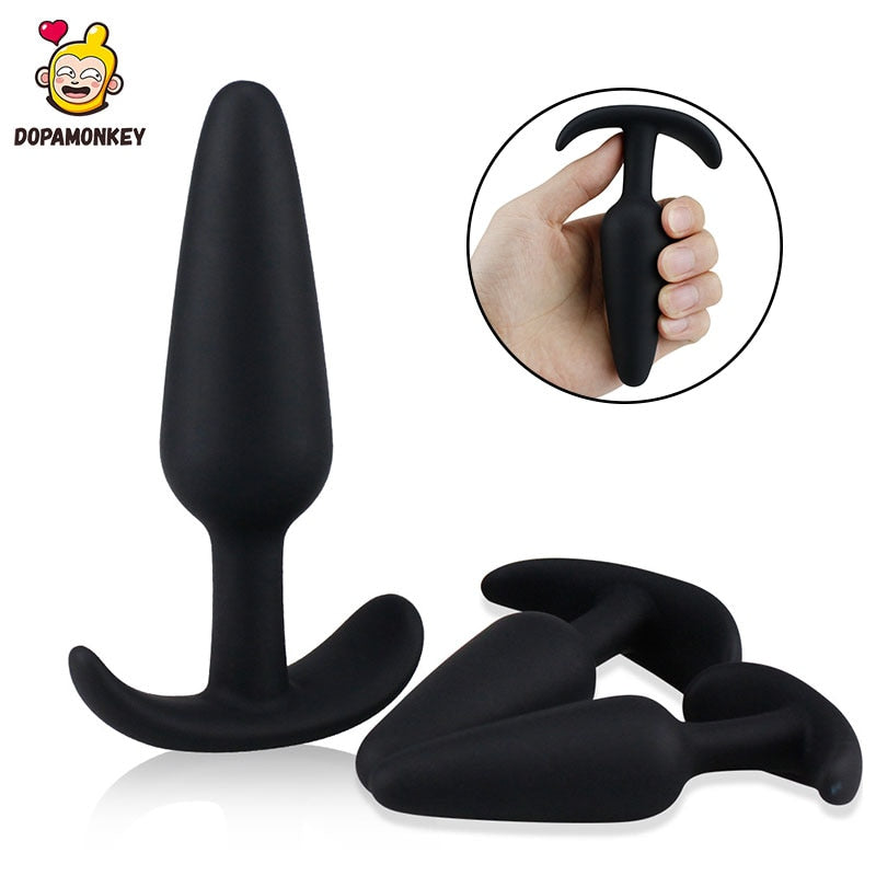 DOPAMONKEY black Silicone Butt Plug With 10 speed Vibrator Anal Plug Sex Toys For Woman Men Anal Dilator Adult sex for couples - sextoysok