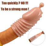 Lengthen Reusable Enlargement Condoms Extend G point Ring Male Penis Extension Sleeves Sex Toys for Man Adults Intimate Goods - sextoysok