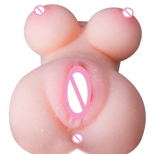 1kg Pussy 4D Vagina Breast-Feeding Soft Male Masturbator Passion Cup Cock Massager Sex Toys for Men (Flesh) - sextoysok