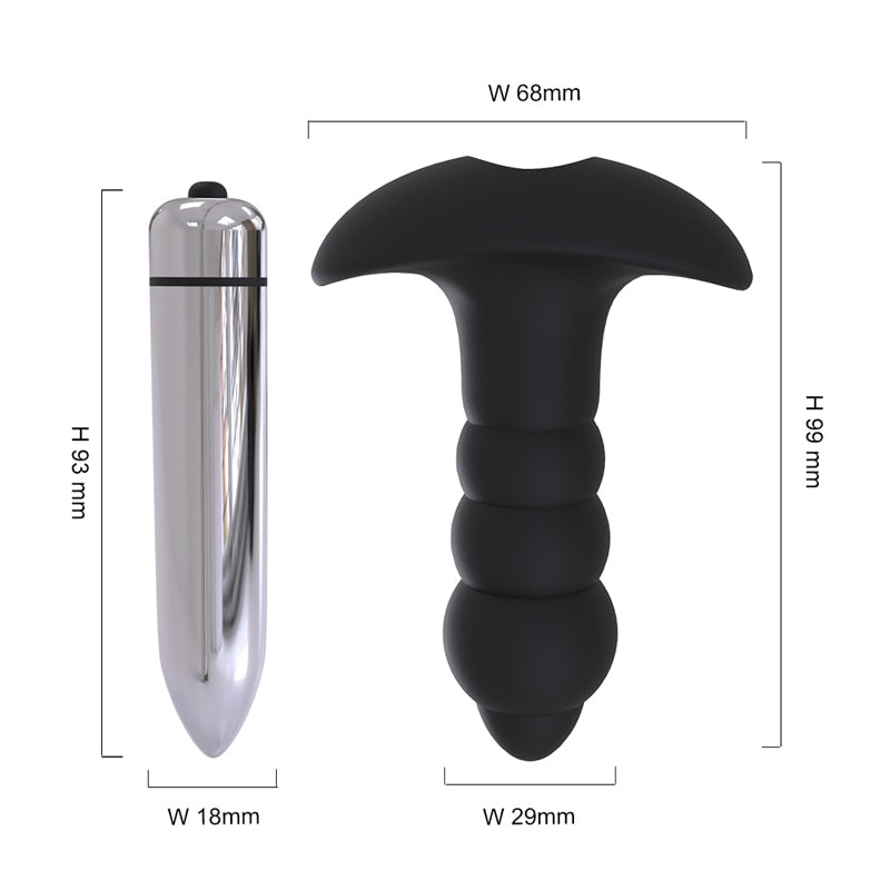 PHANXY Vibrator Male Anal Plug Medical Soft Silicone Anal Cork With Vibration 7 Speed Butt Plug Adult Sex Toys For Women Couples - sextoysok