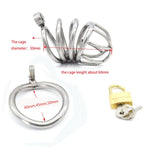 Stainless Steel Male Chastity device Adult Cock Cage With arc-shaped Cock Ring BDSM Sex Toy Bondage Men Chastity Belt A224-2 - sextoysok