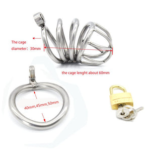 Stainless Steel Male Chastity device Adult Cock Cage With arc-shaped Cock Ring BDSM Sex Toy Bondage Men Chastity Belt A224-2 - sextoysok