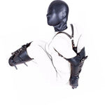 Bondage BDSM Restraints Role Play Hands Wrists Arm Leg Binder Hood Mask , PU Leather Tight Single Glove,Adult Costumes Sex Toys - sextoysok