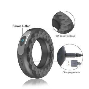 vibrator sex toys for men charging silicone shock lock fine ring male time delay masturbation sex toys (Silver) - sextoysok