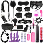 26 pcs Sex Toys for Men Male Masturbator Sex Handcuffs Whip Mouth Gag Sex Mask Anal Vibrator Bondage Set Sexy Lingerie Toys - sextoysok