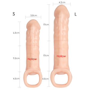 Penis Extender Sex Toys For Men Reusable Condom Dick Sleeve Adult Sex Toys Male Realistic Thick Cock Extender Delay Penis Sleeve - sextoysok