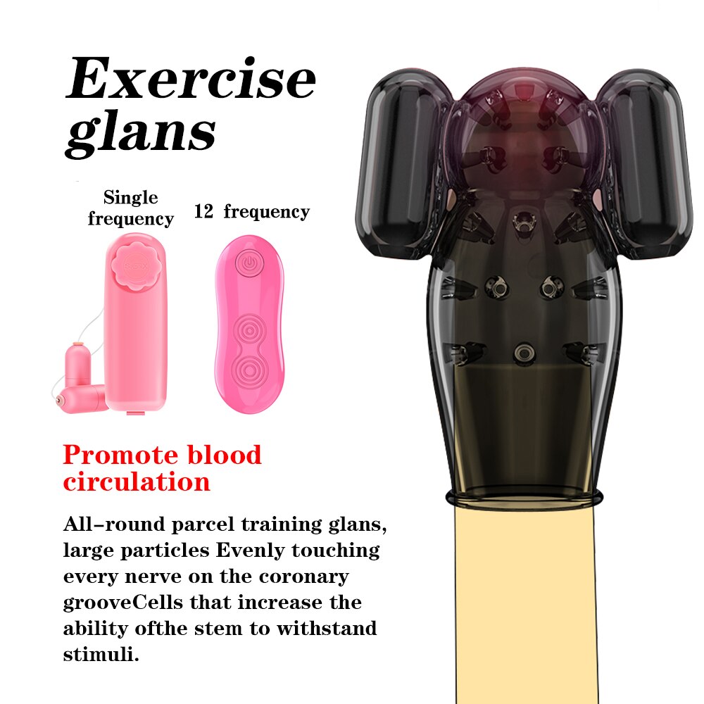 12 Speeds Penis Vibrator Penis Massager Trainer Glans Vibrator Men Sex Toys Enhancement Delay Lasting Erection Male Masturbation - sextoysok