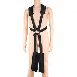 New Men Sex Aided Swing Straps Adjustable BDSM Open Leg Auxiliary Swinging Bondage Sexual Intercourse Products For Couple (black) - sextoysok