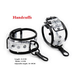 Adjustable Transparent PVC Handcuffs Ankle Cuffs Collar Neck Manacle BDSM Bondage Restraints Shackles Fetish Sex Toy for Couples - sextoysok