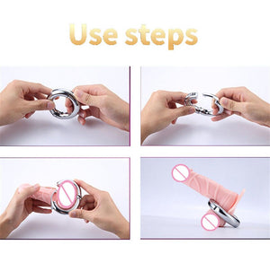 Cock Ring Penis Enlargement Metal Penis Ring Private Goods Ring Cock for Man Increase Penis Extender Intimate Penis Sleeve Dick - sextoysok