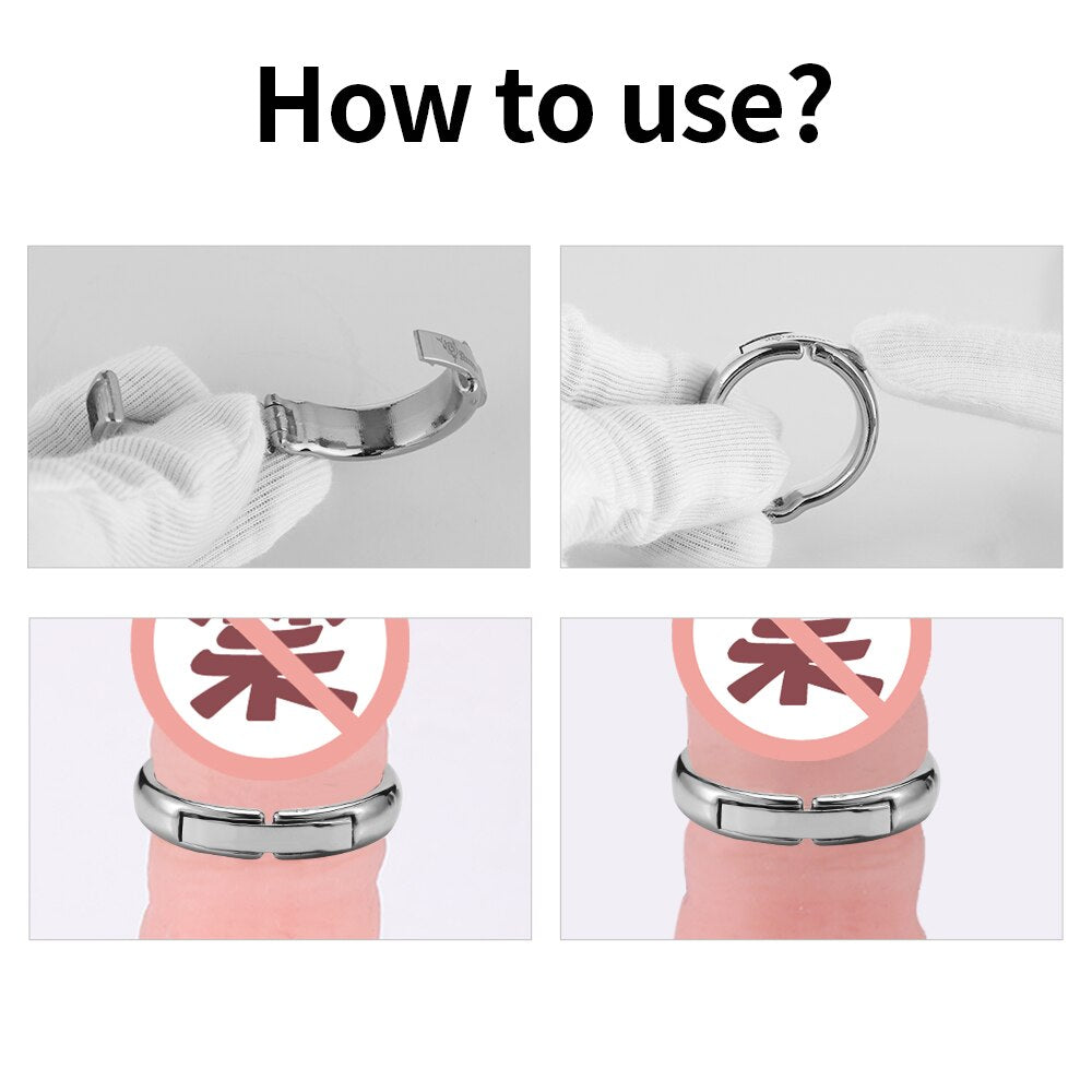 Magnet Cock Ring Metal Penis Sleeve For Male Extender Penis Enlargement Condoms Sex Toys Intimate Goods Ring On The Penis - sextoysok