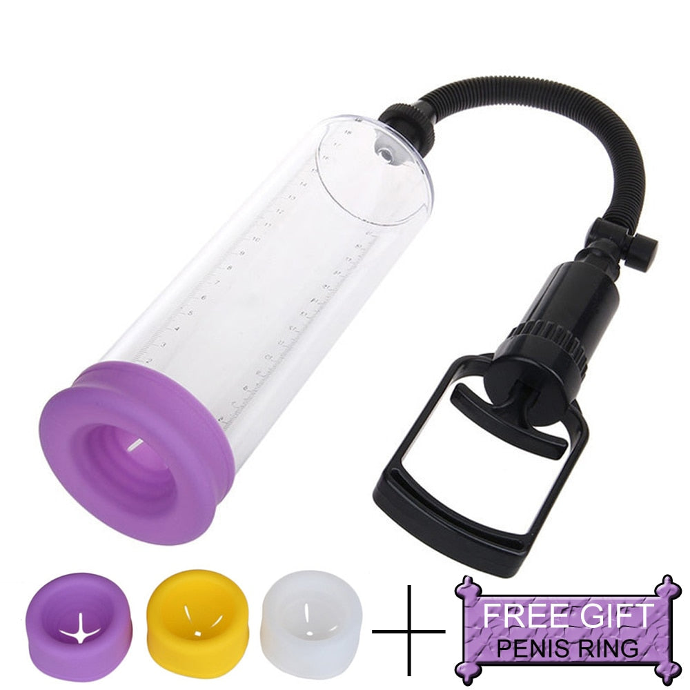Dick pump with 3 color silicone sleeve, Effective penis enlargement pump, Erection penis extender phallosan penile pump sex toys - sextoysok
