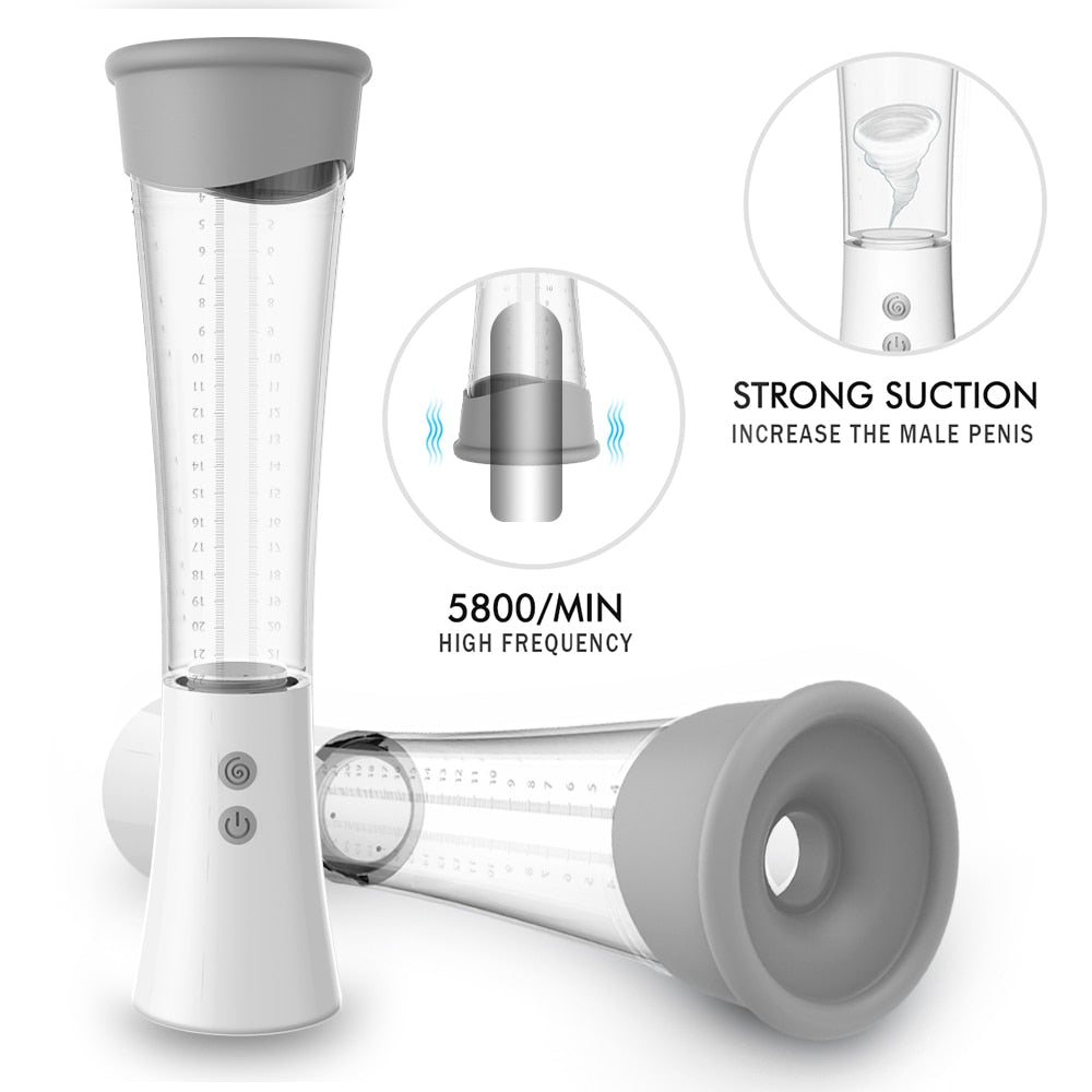 Men Penis Enlargement Vacuum Pump Vibrator Sex Toys For Adult Artificial Vagina Masturbator for Men Vacuum Pump bomba peniana - sextoysok