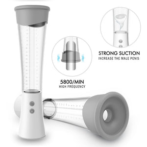 Men Penis Enlargement Vacuum Pump Vibrator Sex Toys For Adult Artificial Vagina Masturbator for Men Vacuum Pump bomba peniana - sextoysok