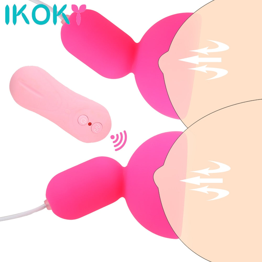 16 Speeds Remote Nipple Sucker Vibrator Breast Pump Nipple Massager Vibration Suction Cup Chest Masturbator Sex Toys for Women - sextoysok