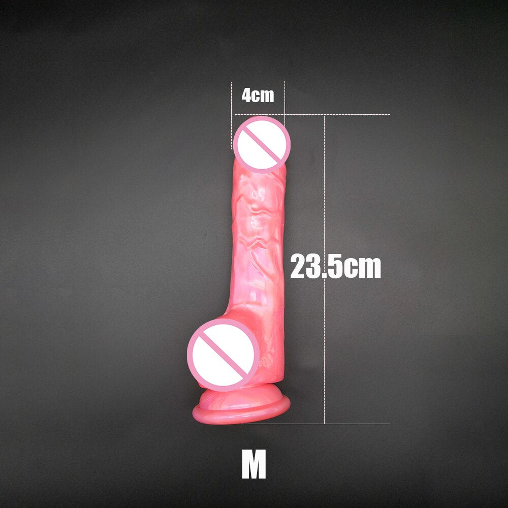 M-050 New Arrival Highly Transparent 23.5CM 18.5CM Dildo With Suction Cup Fake Penis Sex Toy For Women - sextoysok