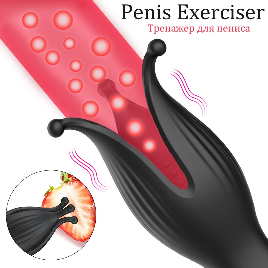 FLXUR 10 modes penis Delay Trainer Male Masturbator Vibrator Automatic Oral Climax Sex Glans Stimulate Massager Sex Toys for Men - sextoysok