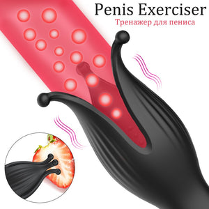 FLXUR 10 modes penis Delay Trainer Male Masturbator Vibrator Automatic Oral Climax Sex Glans Stimulate Massager Sex Toys for Men - sextoysok