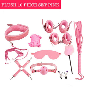 Sex Toys for Couples Handcuffs Whip Nipples Clip Blindfold Mouth Gag Adult Sex Toys Kit Sm Bondage Toy Flirt Games for Couples - sextoysok