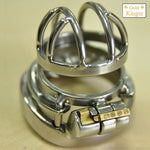 NEW Stainless Steel Super Small Male Chastity Cage with Anti-off ring BDSM Sex Toys For Men Chastity Device 35mm Short Cage - sextoysok