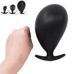 Oversized Silicone Anal Plug Inflate Butt Expandable Anal Dilator Air-filled Large Pump Dildo Sex Balls Toys For Women Men Gays (Black) - sextoysok