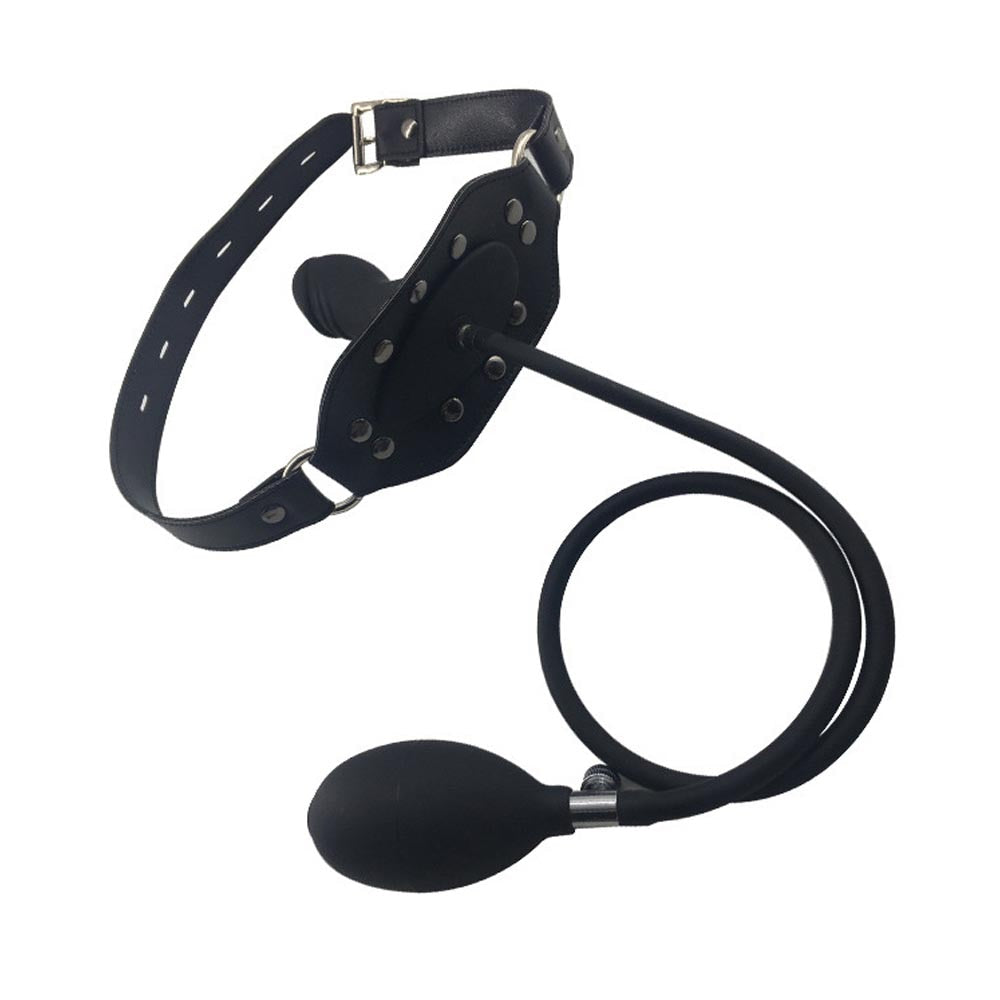 EXVOID Inflatable Penis Gag Open Mouth Gag Oral Dildo Plug BDSM Bondage Fetish Slave Restraints Adult Sex Toys For Couples Flirt - sextoysok