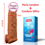 OMYSKY Penis Enlargement Condoms For Men Reusable Penis Sleeve Extender Dildo Enhancer Sleeves For Adults Intimate Cock Rings - sextoysok